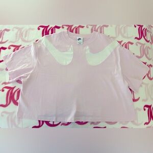 Nike Pink and White Short Sleeve Tee